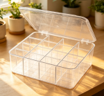Lidded Plastic Underwear Storage Divider Box