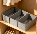 3-Piece Fabric Underwear & Socks Organizer Set