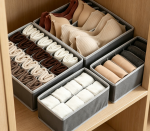 4-Piece Fabric Underwear & Socks Organizer Set - Image 2