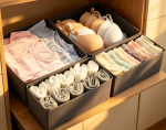 Fabric Underwear Organizer with Bottom Zipper - Image 2