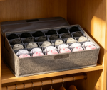 2-Piece Cotton-Linen Underwear Organizer Set with Lids